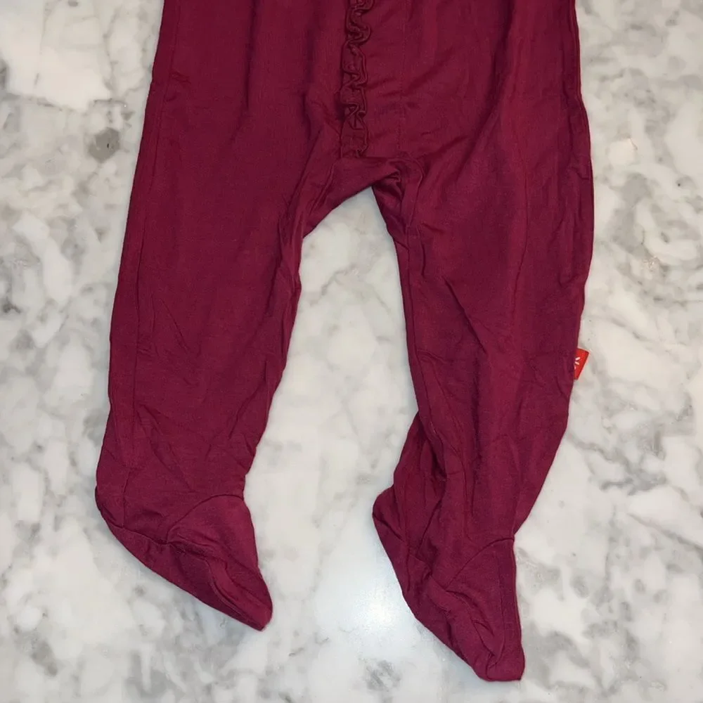 NWT MAGNETIC ME BEAUTIFUL BORDEAUX RUFFLE FOOTIE
